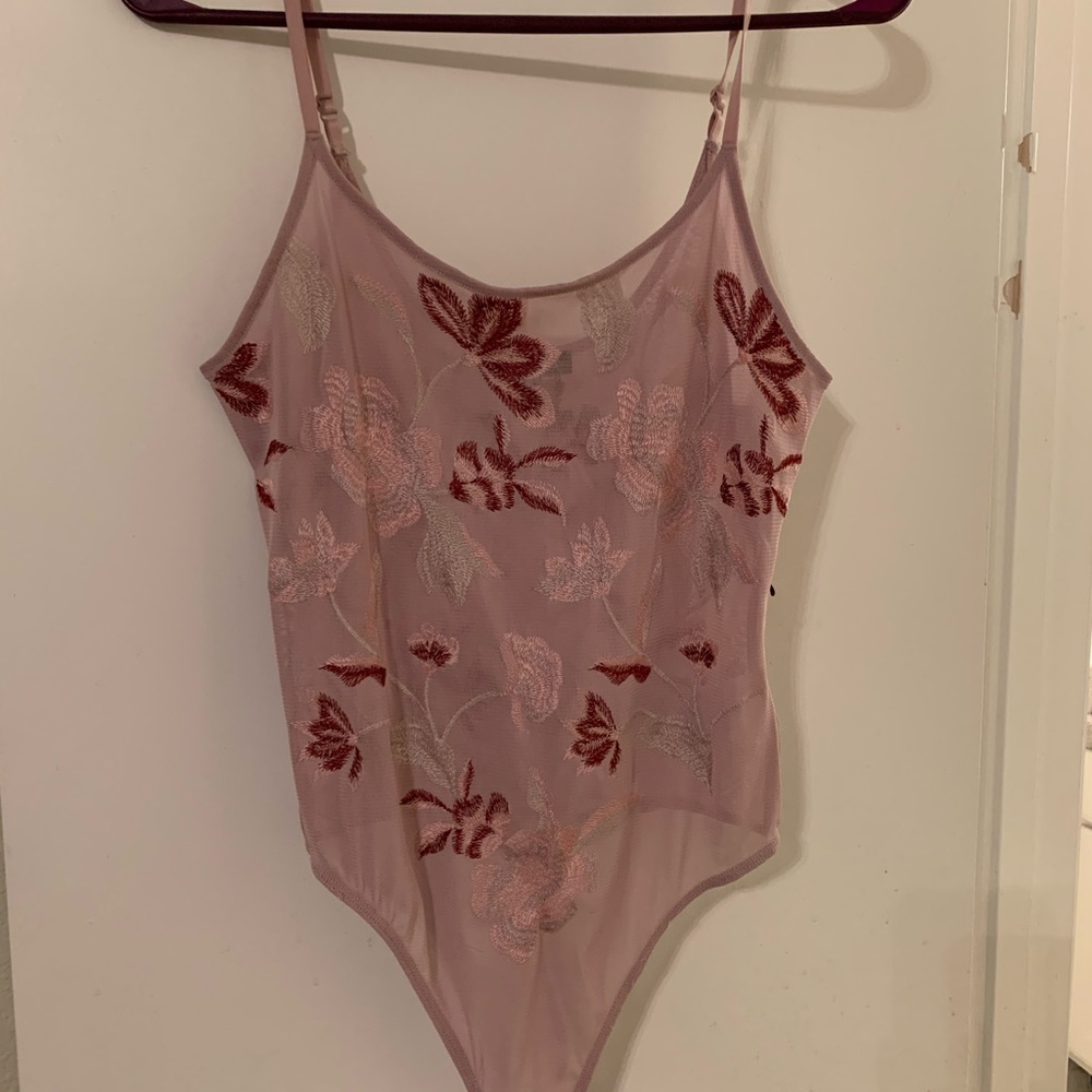 Express Blush Pink Floral Bodysuit